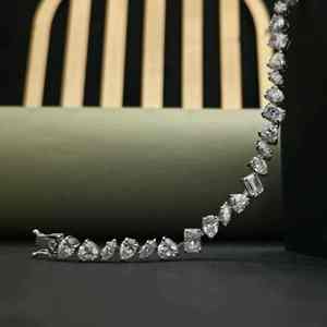 925 silver minimalist <b>bracelet</b> Geometric chain unisex <b>bracelet</b> - Product Image 1