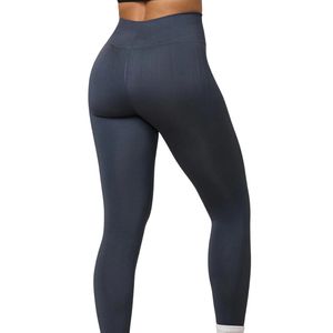 Legging bleu taille haute pour femme, coupe compressive, extensible, pour l'entraînement, le yoga et la gym, bas de sport athlétique - Product Image 6