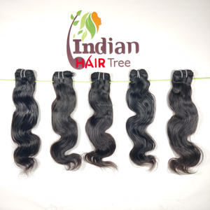 Cheveux humains vierges de qualité supérieure, tissage profond, brins indiens bruts, ondulation naturelle, cuticules alignées, Remy non traités, aspect naturel, exportés - Product Image 1