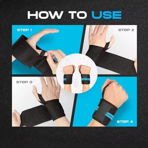 Bandes de soutien élastiques réglables pour poignets, idéales pour la musculation, le fitness, le powerlifting, l'haltérophilie, équipement de musculation robuste pour l'entraînement. - Product Image 6
