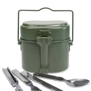 Durable Aluminum Alloy <b>Mess</b> <b>Tin</b> Lunch Box Outdoor Camping Cooking Ware Set Easy to Carry - Product Image 1