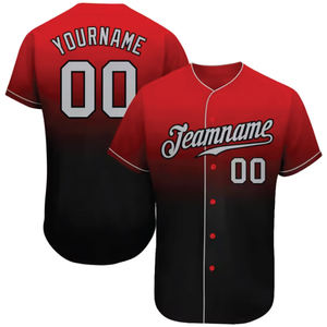 เสื้อเบสบอลปักลายสั่งทำขายส่ง สีแดงดำ แบบดั้งเดิม แฟชั่น เสื้อเบสบอลสำหรับผู้ชาย - Product Image 6