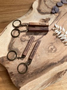 Personalized Wooden Keychain Custom <b>Name</b> Logo Engraved Key Ring Supplier - Product Image 3