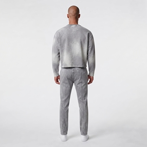 Men’s <b>Grey</b> <b>Acid</b> <b>Wash</b> Sweatshirt & Jogger Set Oversized Crewneck Casual <b>Tracksuit</b> Set - Product Image 3