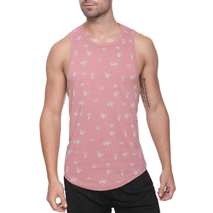 <b>Hot</b> Selling Premium Quality Breathable Casual Men Tank <b>Top</b> Digital Printing Loose Fit Spandex/Cotton Knitted Anti-Pilling Made - Product Image 2