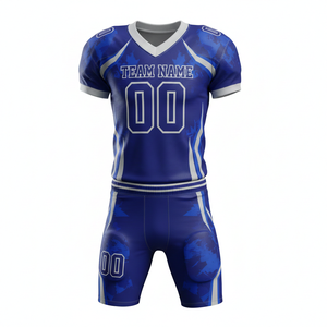 Ensemble de maillot et short de football américain personnalisé avec position du logo sur le devant, 100% polyester, antibactérien, séchage rapide, toutes saisons - Product Image 6