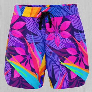Colorful Floral Print <b>Board</b> <b>Shorts</b> With Drawstring Waist Quick Dry Knitted Polyester Casual Style Mid Rise Fit - Product Image 1