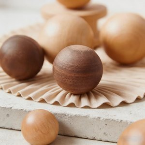 Handmade Solid Wood Furniture Knobs Minimal Scandinavian Cabinet Handle <b>Rustic</b> Round Wooden Drawer Pull Elegant Natural Wood - Product Image 3