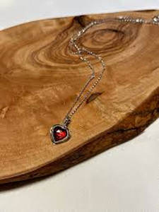 Collar con Colgante de Labios Rojos, Romántico, en Plata de Ley con Ópalo, Joyería de Moda para Mujeres y Niñas, para Bodas, con Baño de Rodio - Product Image 2