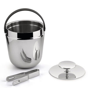 Enfriador de vino de acero con diseño martillado, cubitera para champán con acabado plateado y asa, para bar y fiestas, enfriadores de cerveza - Product Image 6