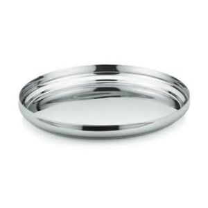 Assiette ronde en acier inoxydable, assiette à dîner, plateau indien Thali, plateau à repas, acier inoxydable Khomcha - Product Image 1