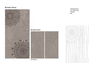 Azulejo de Porcelana Mate de 600x1200mm con Diseño Geométrico Marrón para Decoración de Paredes y Pisos Interiores - Product Image 3