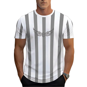 Maillot pour homme blanc et bleu marine, imprimé par sublimation, col rond, manches courtes, respirant, en polyester, coupe classique, vêtements pour adultes - Product Image 6