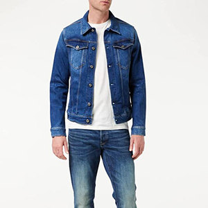 Veste en jean bleue décontractée pour hommes et femmes, taille XL, col à capuche, tissu léger, coupe décontractée pour l'hiver, vente en gros - Product Image 2