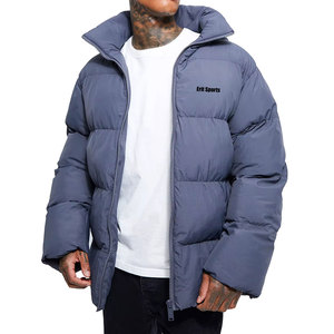 Veste d'hiver matelassée imperméable pour homme grande taille, col montant, logo frontal, vente directe d'usine - Product Image 1