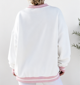 Sweat à capuche ample et décontracté pour femme, col rond, imprimé, manches longues, en molleton doux, motif lettres, collection automne/hiver - Product Image 2