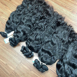 Extensiones de cabello de trama ondulada natural de cabello humano vietnamita, vendedor Besr, sin mezcla, sin caída, disponible en stock - Product Image 2