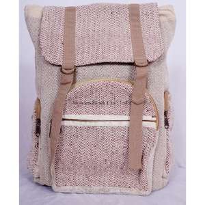 Sac à dos de voyage multifonctionnel en cuir véritable avec poche avant à boucle, grande capacité, décontracté, pour étudiants, école et bureau, couleur beige - Product Image 1