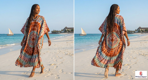 Vestido Kaftán Estampado para Mujer, Holgado, Ropa de Playa, Verano, Vacaciones, Tela Suave, Venta al Por Mayor - Product Image 6