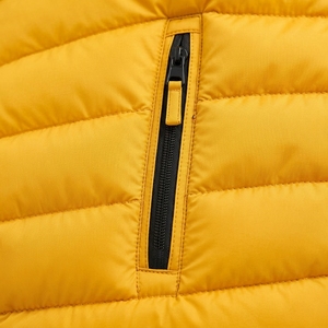 Veste matelassée jaune moutarde pour homme, légère, chaude, à col montant, isolée, pour l'extérieur, avec fermeture éclair - Product Image 4