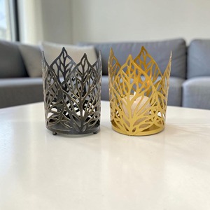 Set Of 2 Designer <b>Candle</b> Holders Decorative Metal And Glass Accent Perfect For Stylish Reflections And Modern Interiors - Product Image 6