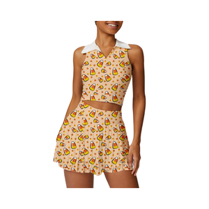 เดรสเทนนิสผ้าซาตินทรงหลวม แขนกุด ความยาวระดับเข่า สไตล์ลำลองหรูหราสำหรับฤดูร้อน ตกแต่งด้วยงานปักเลื่อมทำมือ เนื้อผ้านุ่ม ระบายอากาศได้ดี - Product Image 3