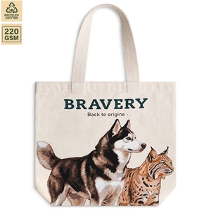Bravery DTF Printed <b>Canvas</b> <b>Tote</b> Bag 40x34x16 cm Gusseted Promotional Shopping Bag Wholesale OEM Custom Logo - Product Image 3