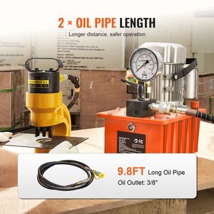 Pompa Idraulica Elettrica 750W 110V con Valvola Manuale a Singola Azione, Capacità 10000 PSI, 488 In3/8L, Pompa Idraulica ad Azionamento Elettrico - Product Image 2