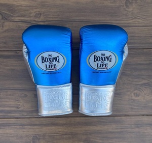 No Boxing No Life Gants de boxe MMA en cuir véritable - Sangle de poignet réglable antidérapante, lacets extensibles, couleurs personnalisables - Product Image 2