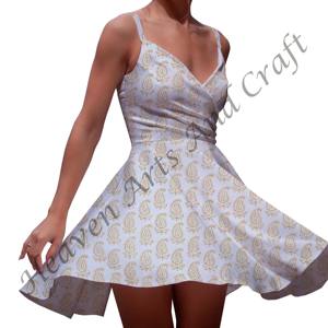 Robe décontractée pour femme, nouvelle collection printemps, élégante, imprimée, dos nu, sans manches, coupe trapèze, motif imprimé à la main, idéale pour les soirées, best-seller - Product Image 5