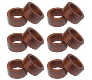 Juego de Anillos para Servilletas de Madera Hechos a Mano, Anillos Decorativos de Madera para Servilletas para Mesa de Boda o Fiesta - Product Image 1