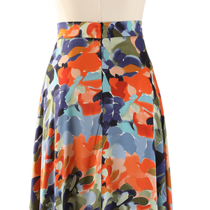 Faldas largas de verano con estampado geométrico y floral, de cintura alta, elegantes y a la moda para mujer. - Product Image 2