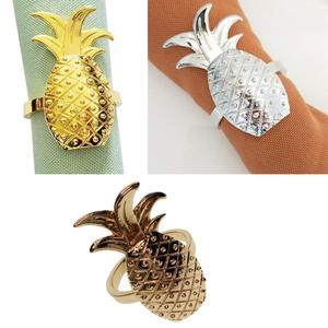 Anneaux de serviette de luxe en forme d'ananas, conformes aux normes alimentaires, accessoires de table décoratifs, écologiques - Product Image 6