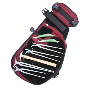 Juego de Herramientas para Herrador con Delantal, Martillo para Clavos, Herramienta para Quitar Clavos, Abreclavos, Clavillero Curvo, Cuchillo para Pezuñas y Cuchilla para Recortar Lazos - Product Image 1