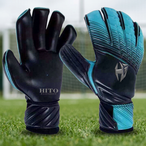 Gants de gardien de but personnalisés avec design graphique, paume à forte adhérence, fermeture sécurisée à scratch, doigts complets, respirants, pour le football - Product Image 2