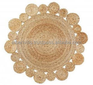 Alfombra de yute trenzada con diferentes diseños y formas Alfombra de yute trenzada decorativa hecha a mano Textiles para el hogar Alfombra de yute tejida - Product Image 6