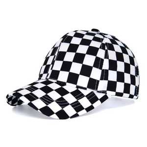 Checkered <b>Baseball</b> <b>Cap</b> Green White <b>Black</b> Unisex Adjustable Casual Hat Spring Summer Wear - Product Image 4