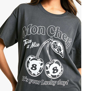 T-shirts pour femmes en coton polyester de haute qualité, impression personnalisée, logo personnalisé, t-shirt graphique pour femmes, coupe ajustée et douce pour femmes - Product Image 3