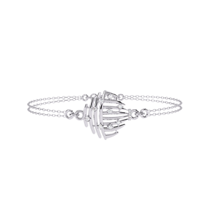Women's Openwork <b>Cage</b> Diamond Bracelet – Curved Wire Medallion VVS CVD Lab Diamond in 9K 10K 14K 18K Solid Gold Fine Jewelry - Product Image 6