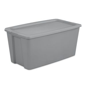 Extra <b>Large</b> 50-Gallon Durable Plastic Storage Tote with Snap-On Lid Gray-for Bulk Storage <b>Bins</b> & Boxes - Product Image 1