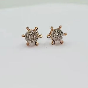 ต่างหูเพชรแท้ทรงบริลเลียนต์ 0.41 กะรัต ชุบโรเดียมทองคำขาว 14K ดีไซน์แฟชั่นสำหรับผู้หญิง รับรองโดย IGI ทันสมัย ผลิตตามแบบ OEM - Product Image 1