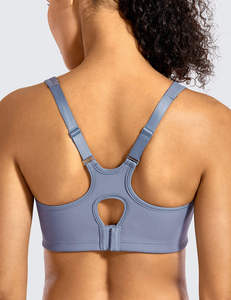 Women's <b>Blue</b> Sports <b>Bra</b> Scoop Neck Medium Support Yoga Wear - Product Image 2