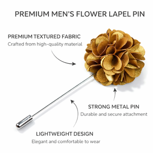 Épinglette en émail durable pour homme avec motif floral |   Boutonnière en métal faite à la main pour le marié et les événements formels - Product Image 5