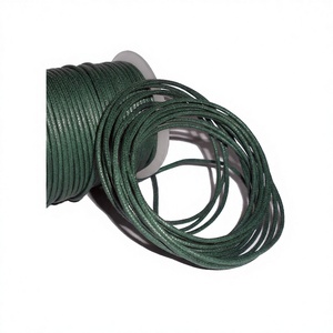 Latest Hot Sale 1.5mm Cotton Cords 100% Cotton <b>Braided</b> Shoe Laces Waxy Metallic Finish Waxed Olive R 100mtr/roll Custom Logo - Product Image 1