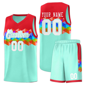 Conjunto de Uniforme de Baloncesto Personalizado Verde Blanco Morado con Estampado por Sublimación, Transpirable, de Poliéster, para Adultos Unisex, con Número - Product Image 3