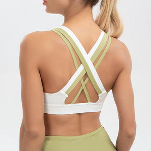 Soutien-gorge de sport pour femme sans coutures, col en U, dos croisé, maintien élevé, respirant, écologique, pour le yoga, la gym, le fitness et l'entraînement - Product Image 6