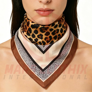 Wholesale High Quality Customizable Solid Plaid <b>Square</b> <b>Scarf</b> Custom Colors Logo Printed Outdoor Casual Women Bandana <b>Scarf</b> - Product Image 2