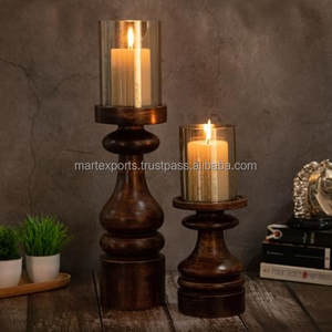 Bougeoir en bois multicolore fabriqué à la main Bougeoir décoratif pour la maison de style design sculpté naturel fabriqué en Inde pour Noël - Product Image 4