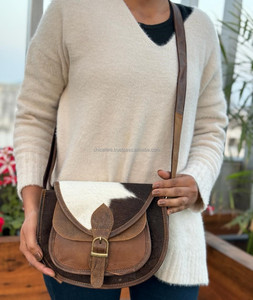 กระเป๋าถือหนังวัวสำหรับผู้หญิงกระเป๋าหนังแท้แบบกำหนดเองกระเป๋าสะพายข้างดีไซน์หรูหรากระเป๋าหนังแบบตะวันตก - Product Image 2