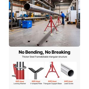 Adjustable Height 20-37 Inch 2500LBS Casters Folding Portable <b>Pipe</b> Jack <b>Stands</b> V-Head <b>Pipe</b> Jack <b>Stand</b> Pallet Jack Product - Product Image 4